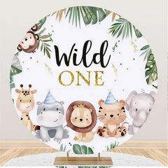 Lofaris Cute And Lovely Wild One Animal Round Birthday Backdrop