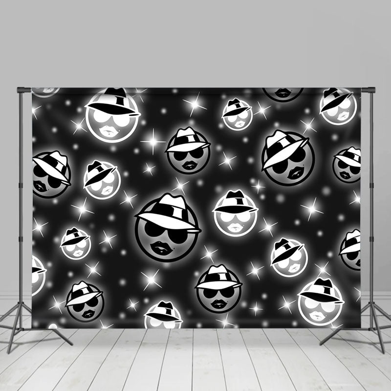 Lofaris Cute Black White Halloween Masquerade Dance Backdrop