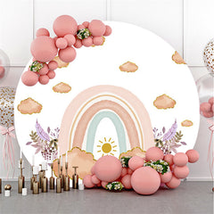 Lofaris Cute Sky With Rainbow Simple Round Backdrop For Event