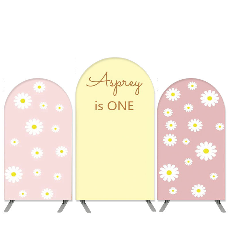 Lofaris Daisy Theme Boho Pink Yellow 1st Birthday Arch Backdrop Kit