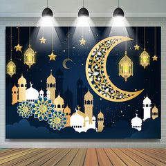 Lofaris Dark Blue Indian Traditional Holiday Party Backdrop