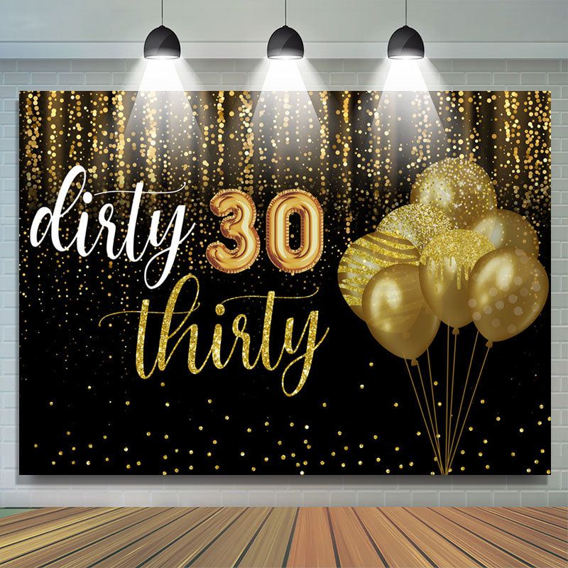 Lofaris Dark Brown Dirty Thirty Balloons Birthday Backdrop