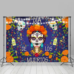 Lofaris De Muertos Los Floral And Light Mexican Fiesta Backdrop