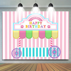 Lofaris Dessert Store Candyland Themed Happy Birthday Backdrop