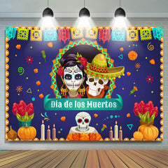 Lofaris Dia De Ios Muertos Pumpkin Mexican Fiesta Backdrop