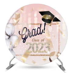 Lofaris Diamond Glitter Pink Bokeh Circle 2023 Grad Backdrop