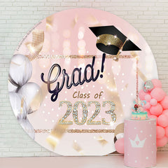 Lofaris Diamond Glitter Pink Bokeh Circle 2023 Grad Backdrop