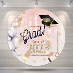 Lofaris Diamond Glitter Pink Bokeh Circle 2023 Grad Backdrop