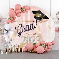 Lofaris Diamond Glitter Pink Bokeh Circle 2023 Grad Backdrop