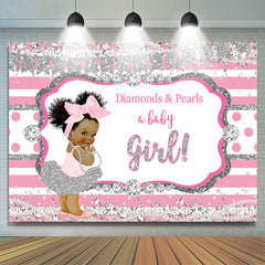 Lofaris Diamonds And Pearls A Baby Girl Shower Backdrop