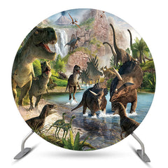 Lofaris Dinosaur Birthday Party Round Backdrop For Boy