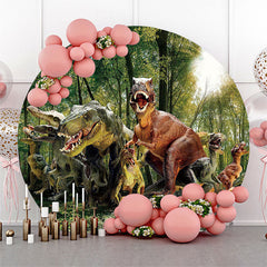 Lofaris Dinosaur For Boys Birthday Round Backdrop Cover