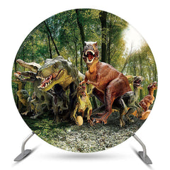 Lofaris Dinosaur For Boys Birthday Round Backdrop Cover