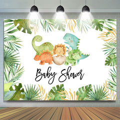 Lofaris Dinosaur Green Forest Boho Baby Shower Backdrop