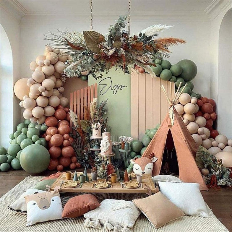 Woodland Baby Shower Decorations Kit - Balloon Garland Arch, Backdrop, Foil Balloons (Fox & Hedgehog), Gender Neutral Party Supplies - View #6