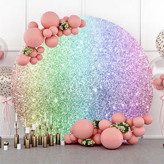 Lofaris Dreamy Glitter Rainbow Circle Birthday Backdrop