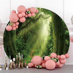 Lofaris Dreamy Jungle Circle Magic Forest Round Backdrop