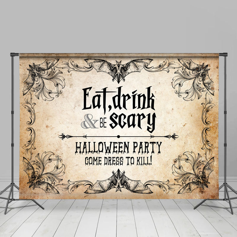 Lofaris Eat Drink And Be Scary Halloween Party Holiday Backdrop