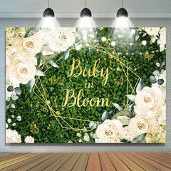 Lofaris Elegant White Flower Green Baby In Bloom Backdrop