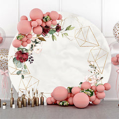 Lofaris Engagement Floral Marbling Round Wedding Backdrop