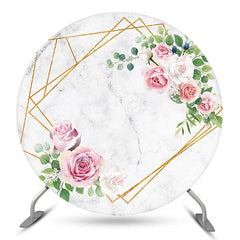 Lofaris Engagement Marbling Wedding Round Backdrop Cover