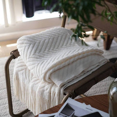 Lofaris Extra-Long Bed End Towel Blanket Retro Sofa