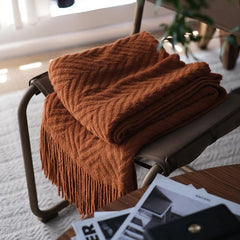 Lofaris Extra-Long Bed End Towel Blanket Retro Sofa