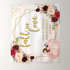 Lofaris Fall in Love Pink Pumpkin Red Floral Wedding Backdrop