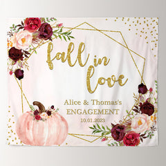 Lofaris Fall in Love Pink Pumpkin Red Floral Wedding Backdrop