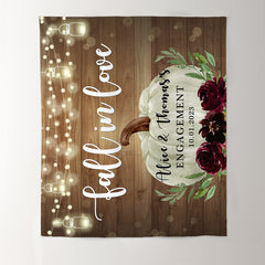 Lofaris Fall In Love Pumpkin Wooden Green Lamp Wedding Backdrop