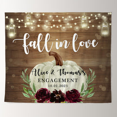 Lofaris Fall In Love Pumpkin Wooden Green Lamp Wedding Backdrop