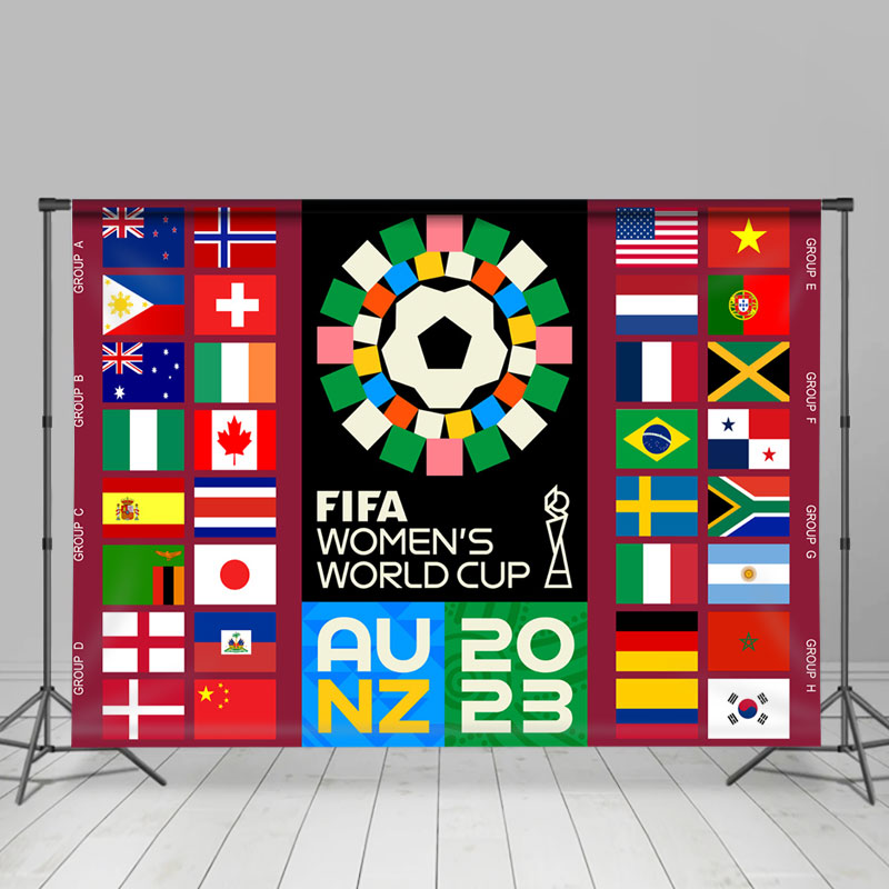 Lofaris Fifa Womens World Cup 2023 National Flags Dance Backdrop