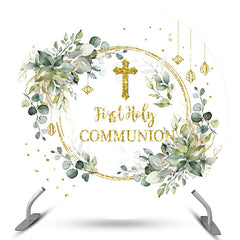 Lofaris First Holy Communion Cross Circle Christening Backdrop