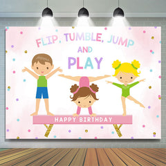 Lofaris Flip Tumble Jump And Play Spots Kids Birthday Backdrop