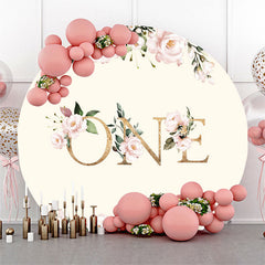 Lofaris Floral 1st Birthday Party Round Backdrop Cover