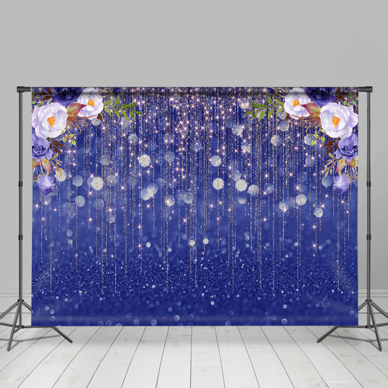 Lofaris Floral And Glitter Bokeh Sweet Wedding Backdrop