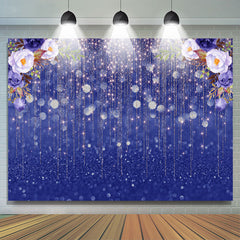 Lofaris Floral And Glitter Bokeh Sweet Wedding Backdrop