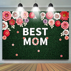 Lofaris Floral And Green Backboard With Best Mom Backdrop