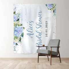 Lofaris Floral And Sweet Blue Lovely Bridal Shower Backdrop