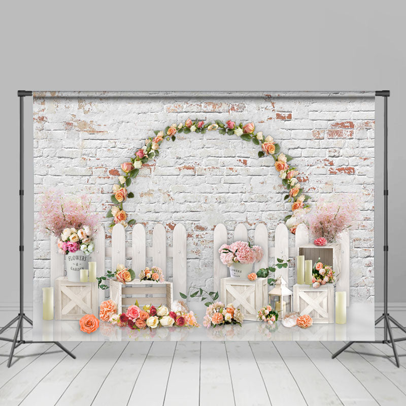 Lofaris Floral Arch On The Wall Happy Valentine Backdrop