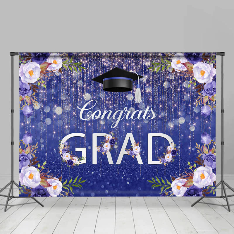 Lofaris Floral Bokeh Congrats Grad Celebration Backdrop