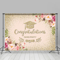 Lofaris Floral Congratulations Grad Party Backdrop For Girl