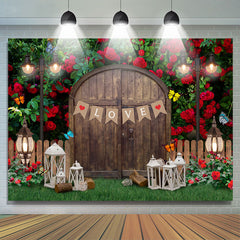 Lofaris Floral Garden Cowboy Lamp Happy Valetines Backdrop