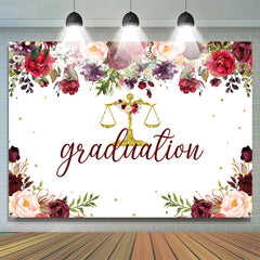 Lofaris Floral Glitter Scale Graduation Party Backdrop