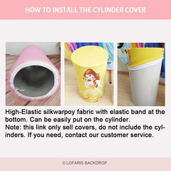 Lofaris Floral Golden Pink Backdrop Plinth Cylinder Cover Kit