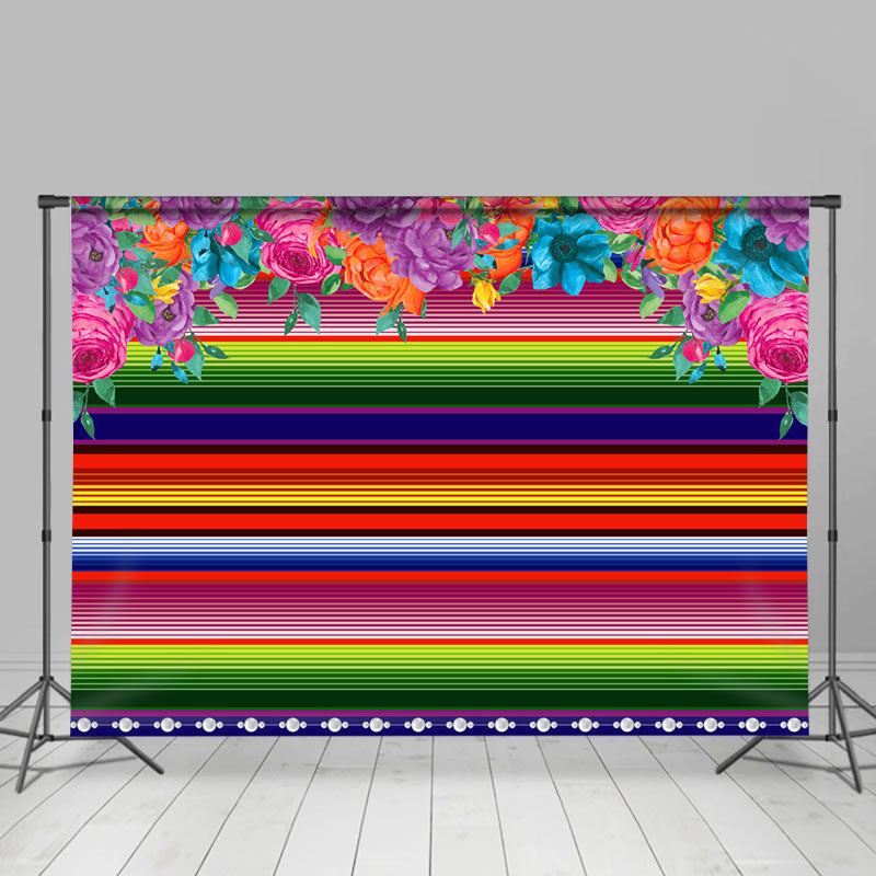 Lofaris Floral Mexican Fiesta Theme Backdrop For Party