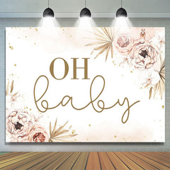 Lofaris Floral Simple Leaves Autumn Theme Baby Shower Backdrop