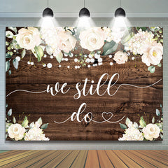 Lofaris Floral Sweet Wooden We Still Do Theme Wedding Backdrop