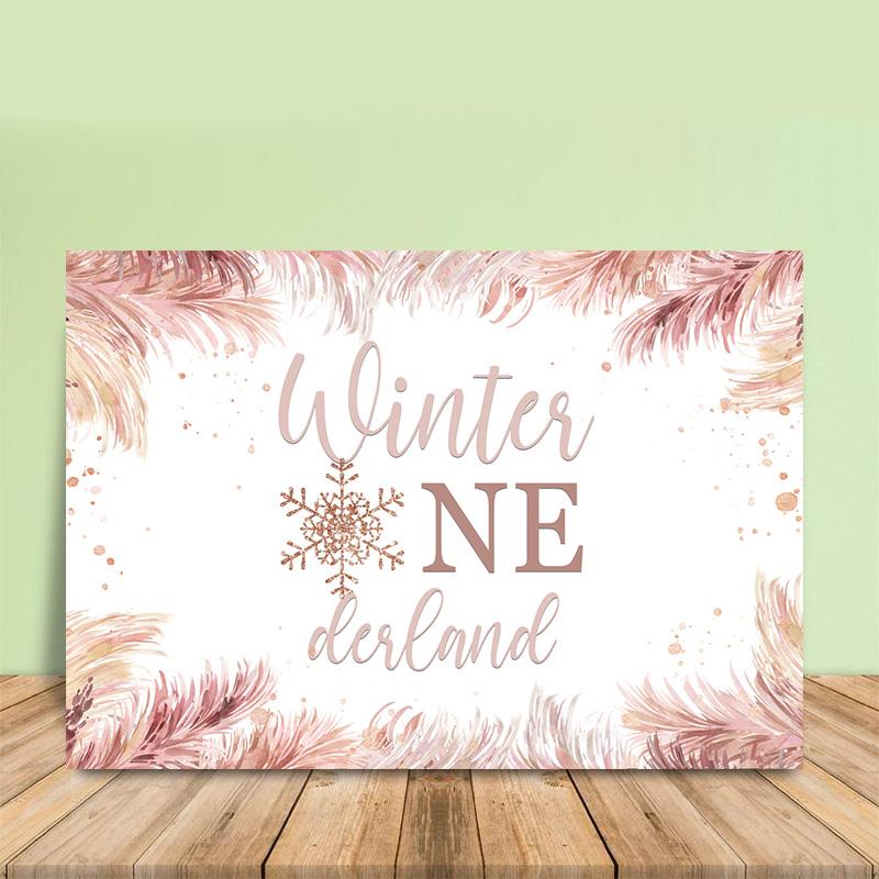 Lofaris Floral Winter One Derland And Snowflake 1st Backdrop