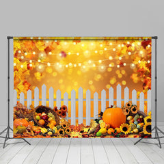 Lofaris Floral Yellow Maple Pumpink Sunflower Autumn Backdrop